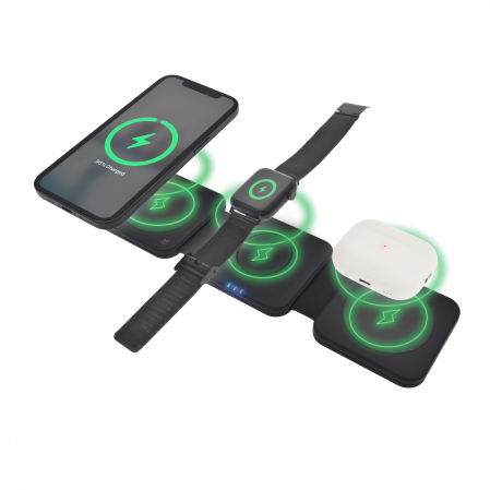Dviced 3-in-1 foldable magnetic wireless charger - Black [3]