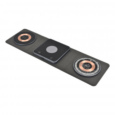 Incarcatoare - Dviced 3-in-1 foldable magnetic wireless charger - Black/Copper