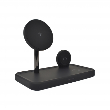 Dviced 3-in-1 magnetic wireless stand w cable, wall charger - Black [5]