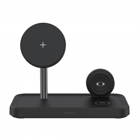 Incarcatoare - Dviced 3-in-1 magnetic wireless stand w cable, wall charger - Black