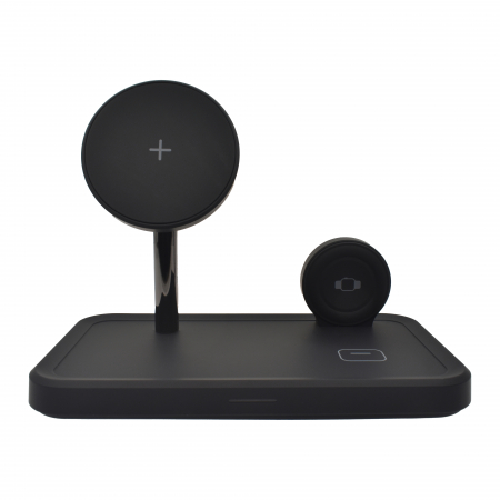 Dviced 3-in-1 magnetic wireless stand w cable, wall charger - Black [1]