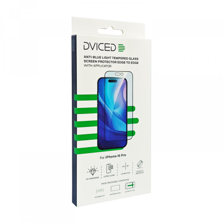 Dviced anti-blue light tempered glass screen protector edge to edge for iPhone 16 Pro with applicator [3]