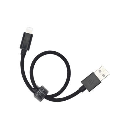 Dviced Cable USB-A to Lightning Nylon Textile 0,25m - Black [3]