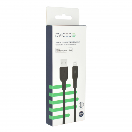 Dviced Cable USB-A to Lightning silicone 1,25m - Black [1]