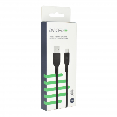 Dviced Cable USB-A to USB-C silicone 1,25m - Black [2]