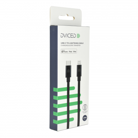 Dviced Cable USB-C to Lightning Nylon Textile 1,25m - Black [2]
