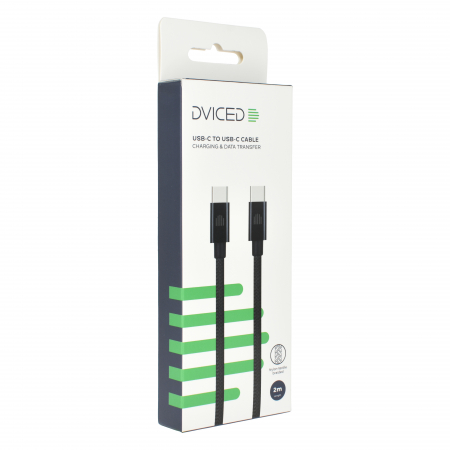 Dviced Cable USB-C to USB-C Nylon Textile 2m - Black [2]