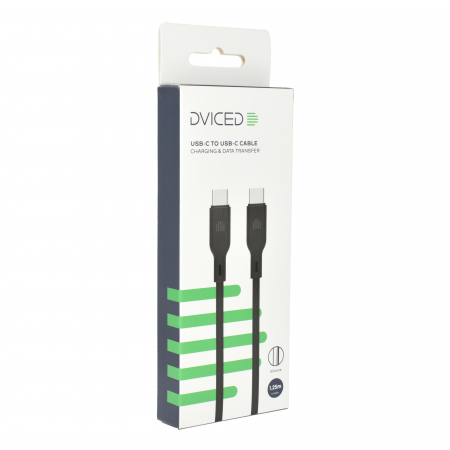 Dviced Cable USB-C to USB-C silicone 1,25m - Black [1]