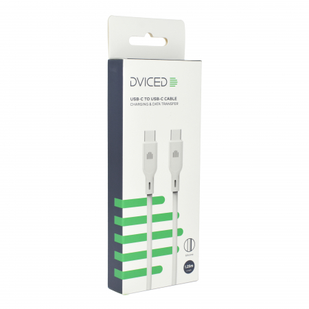 Dviced Cable USB-C to USB-C silicone 1,25m - White [2]