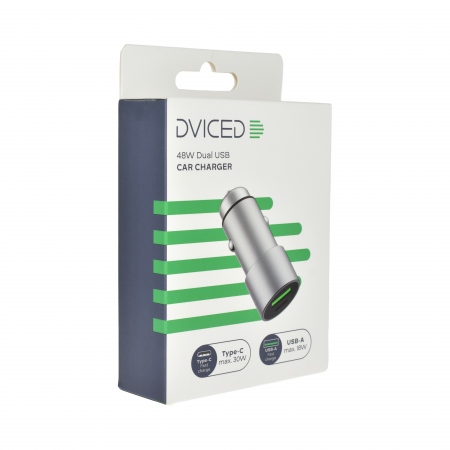 Dviced Car charger 1 USB-A, 1 USB-C - Metal [3]