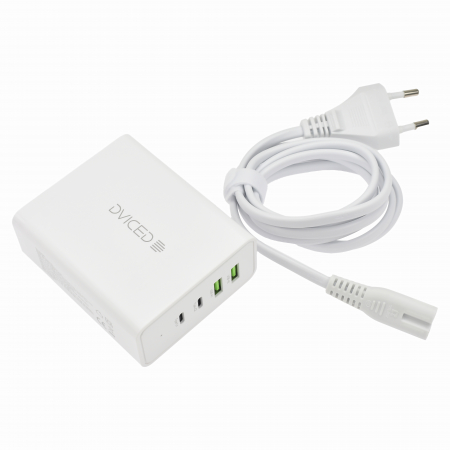 Dviced Desktop charger 100W GaN 2 USB-A, 2 USB-C EU - White [3]