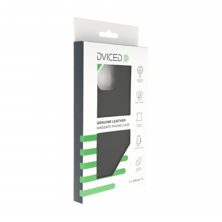 Dviced Leather case with magsafe for iPhone 15 - Black [2]