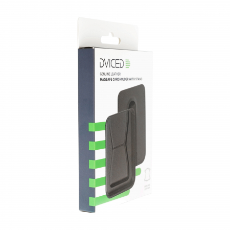 Dviced Leather magsafe cardholder with stand - Black [2]