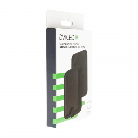 Dviced Leather magsafe foldable cardholder and stand - Black [2]