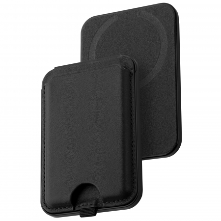 Laptop, Tablete & Telefoane - Dviced Leather magsafe foldable cardholder and stand - Black