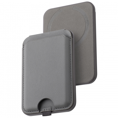 Laptop, Tablete & Telefoane - Dviced Leather magsafe foldable cardholder and stand - Grey