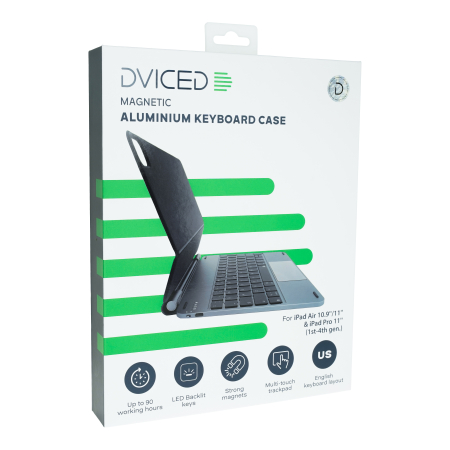 Dviced Magnetic Aluminium Keyboard Case for iPad Air/Pro 11-inch - US - Dark Grey [3]