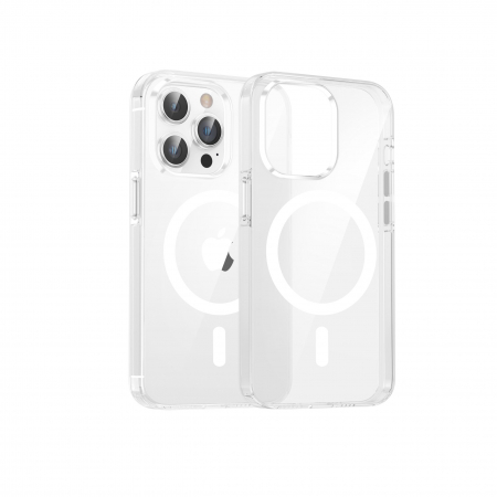 Laptop, Tablete & Telefoane - Dviced Magsafe iPhone 15 Pro clear case- White