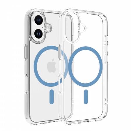 Laptop, Tablete & Telefoane - Dviced Magsafe iPhone 16  clear case - Blue