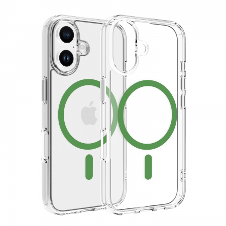 Laptop, Tablete & Telefoane - Dviced Magsafe iPhone 16  clear case - Green