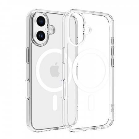 Laptop, Tablete & Telefoane - Dviced Magsafe iPhone 16  clear case - White