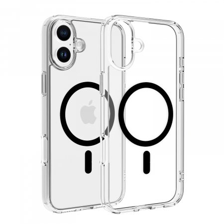 Laptop, Tablete & Telefoane - Dviced Magsafe iPhone 16 Plus clear case - Black