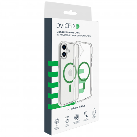 Dviced Magsafe iPhone 16 Plus clear case - Green [1]