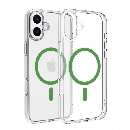 Laptop, Tablete & Telefoane - Dviced Magsafe iPhone 16 Plus clear case - Green