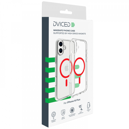 Dviced Magsafe iPhone 16 Plus clear case - Red [3]
