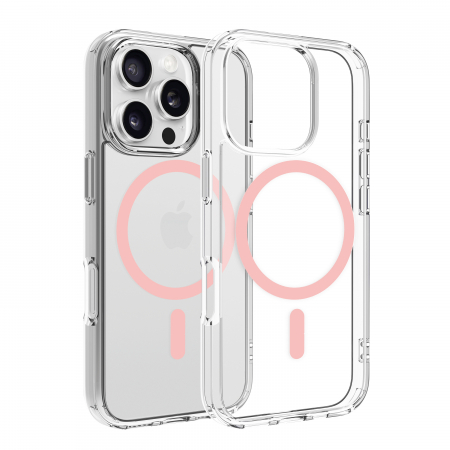 Laptop, Tablete & Telefoane - Dviced Magsafe iPhone 16 Pro clear case - Pink