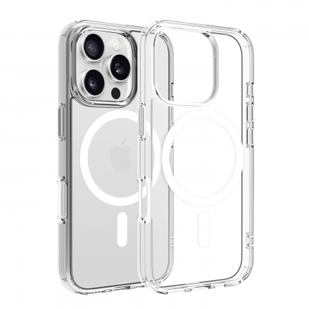 Laptop, Tablete & Telefoane - Dviced Magsafe iPhone 16 Pro clear case - White