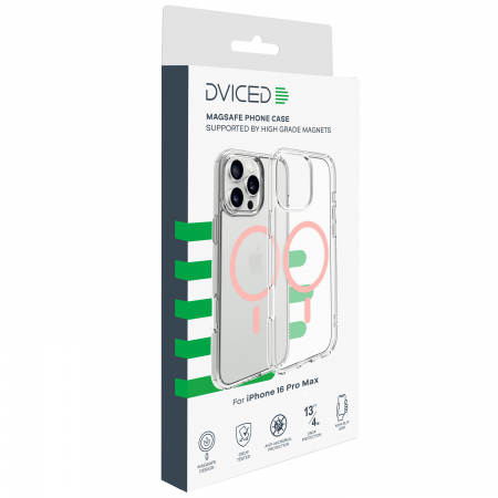 Dviced Magsafe iPhone 16 Pro Max clear case -Pink [1]