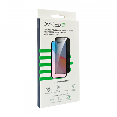 Dviced privacy tempered glass screen protector edge to edge for iPhone 16 Plus with applicator [2]