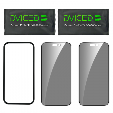 Dviced privacy tempered glass screen protector edge to edge for iPhone 16 Pro with applicator Duo Pack [2]