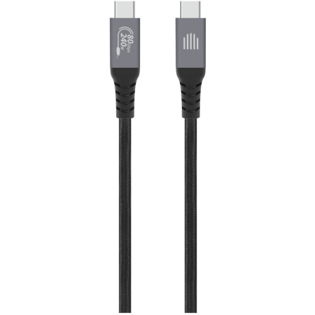 iPad accessories - Dviced USB4 Braided Cable, 80 Gbps, 240 W, (Thunderbolt compatible), 1m - Black
