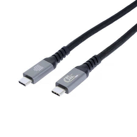 Dviced USB4 Braided Cable, 80 Gbps, 240 W, (Thunderbolt compatible), 1m - Black [1]
