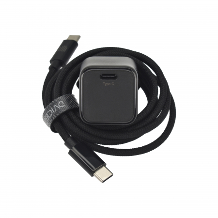 Dviced Wall charger 30W GaN USB-C EU w cable - Black [1]