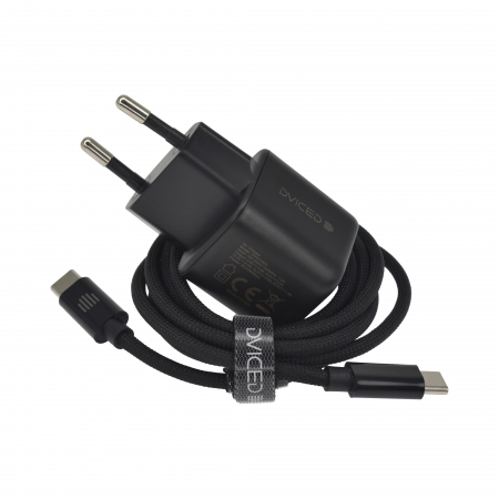 Dviced Wall charger 30W GaN USB-C EU w cable - Black [2]