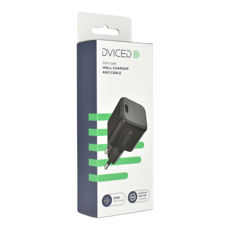 Dviced Wall charger 30W GaN USB-C EU w cable - Black [3]