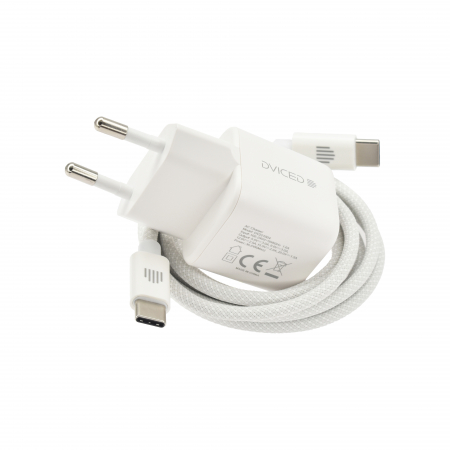 Dviced Wall charger 30W GaN USB-C EU w cable - White [2]