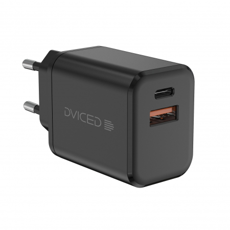 Laptop, Tablete & Telefoane - Dviced Wall charger 35W GaN 1 USB-A, 1 USB-C EU - Black