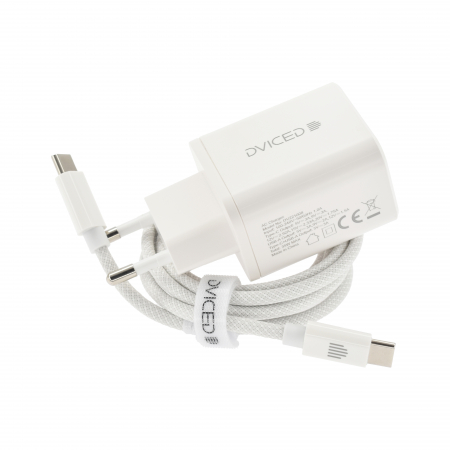 Dviced Wall charger 35W GaN 1 USB-A, 1 USB-C EU w cable - White [2]