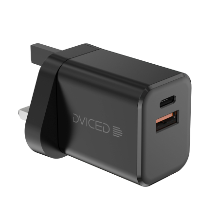 Incarcatoare - Dviced Wall charger 35W GaN 1 USB-A 1 USB-C UK w cable - Black