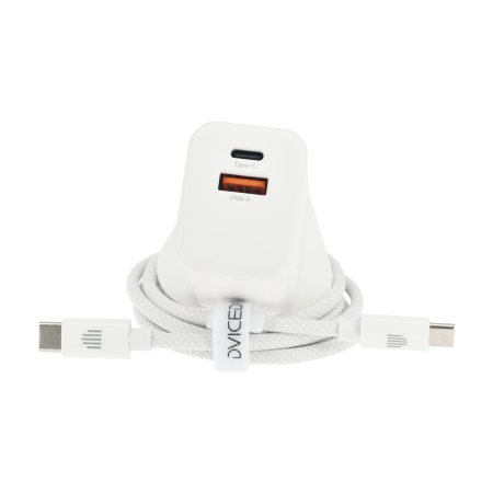 Dviced Wall charger 35W GaN 1 USB-A 1 USB-C UK w cable - White [2]