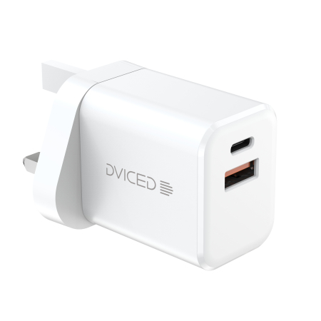 Incarcatoare - Dviced Wall charger 35W GaN 1 USB-A, 1 USB-C UK - White