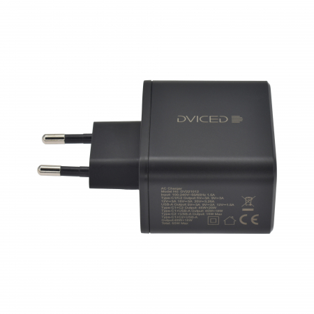 Dviced Wall charger 65W GaN 1 USB-A, 2 USB-C EU - Black [3]