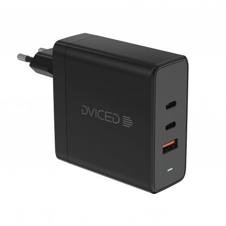 Laptop, Tablete & Telefoane - Dviced Wall charger 65W GaN 1 USB-A, 2 USB-C EU - Black