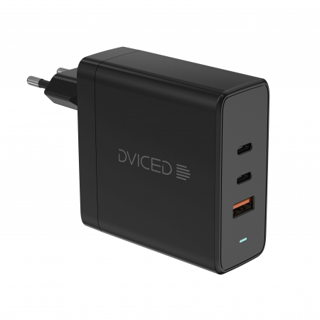 Laptop, Tablete & Telefoane - Dviced Wall charger 65W GaN 1 USB-A, 2 USB-C EU w cable - Black
