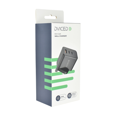 Dviced Wall charger 65W GaN 2 USB-C, 1 USB-A UK - Black [5]