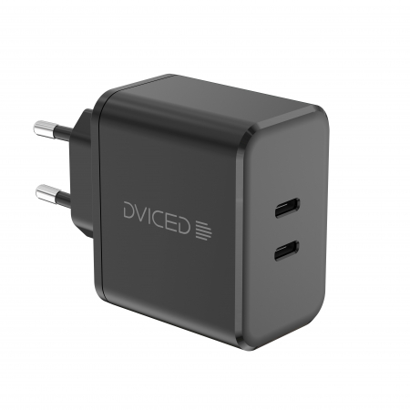 Laptop, Tablete & Telefoane - Dviced Wall charger 65W GaN 2 USB-C EU - Black